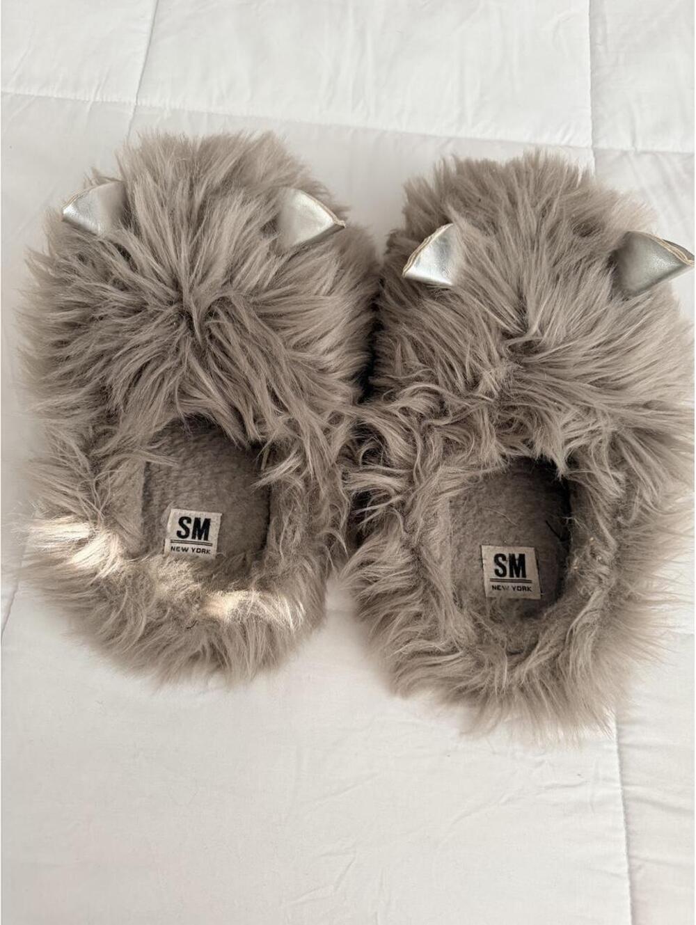 Women's Grey and Brown Slipper